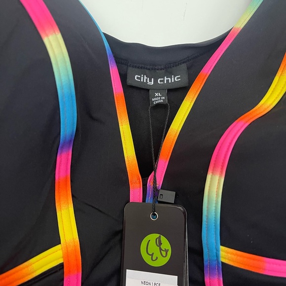 NWT CITY CHIC one piece bathing suit XL/22 - Picture 3 of 5